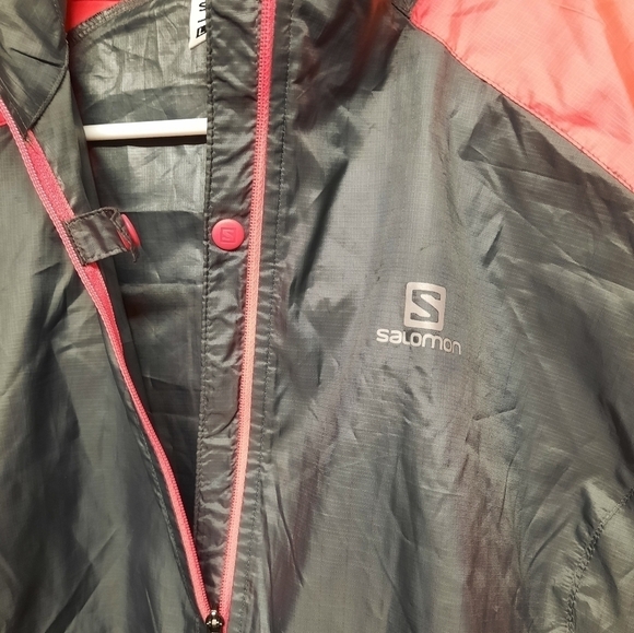Salomon Women's Large Lightweight Climawind Jacket Pink Gray Size Large - Picture 2 of 7